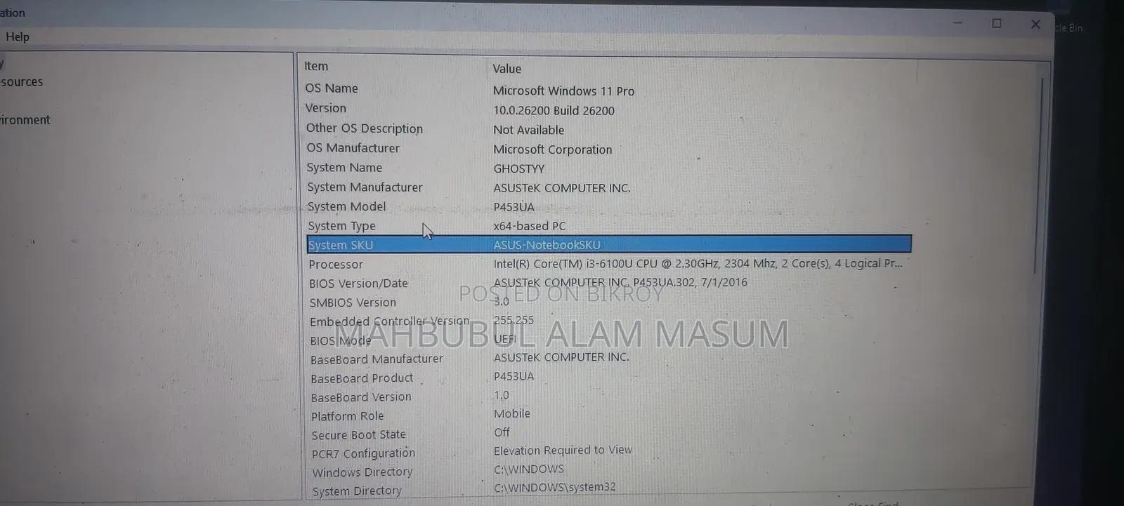 Asus p453ua Laptop for sale