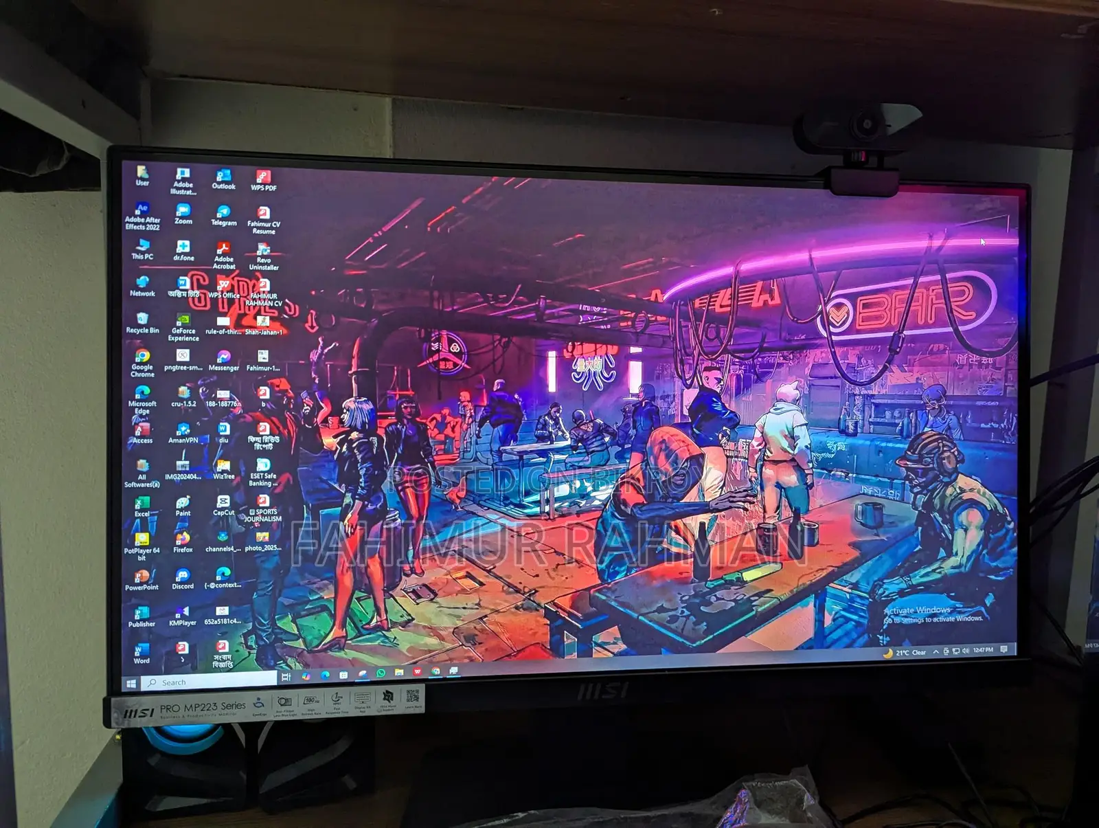 Complete Desktop Setup (PC + MSI Monitor + UPS)