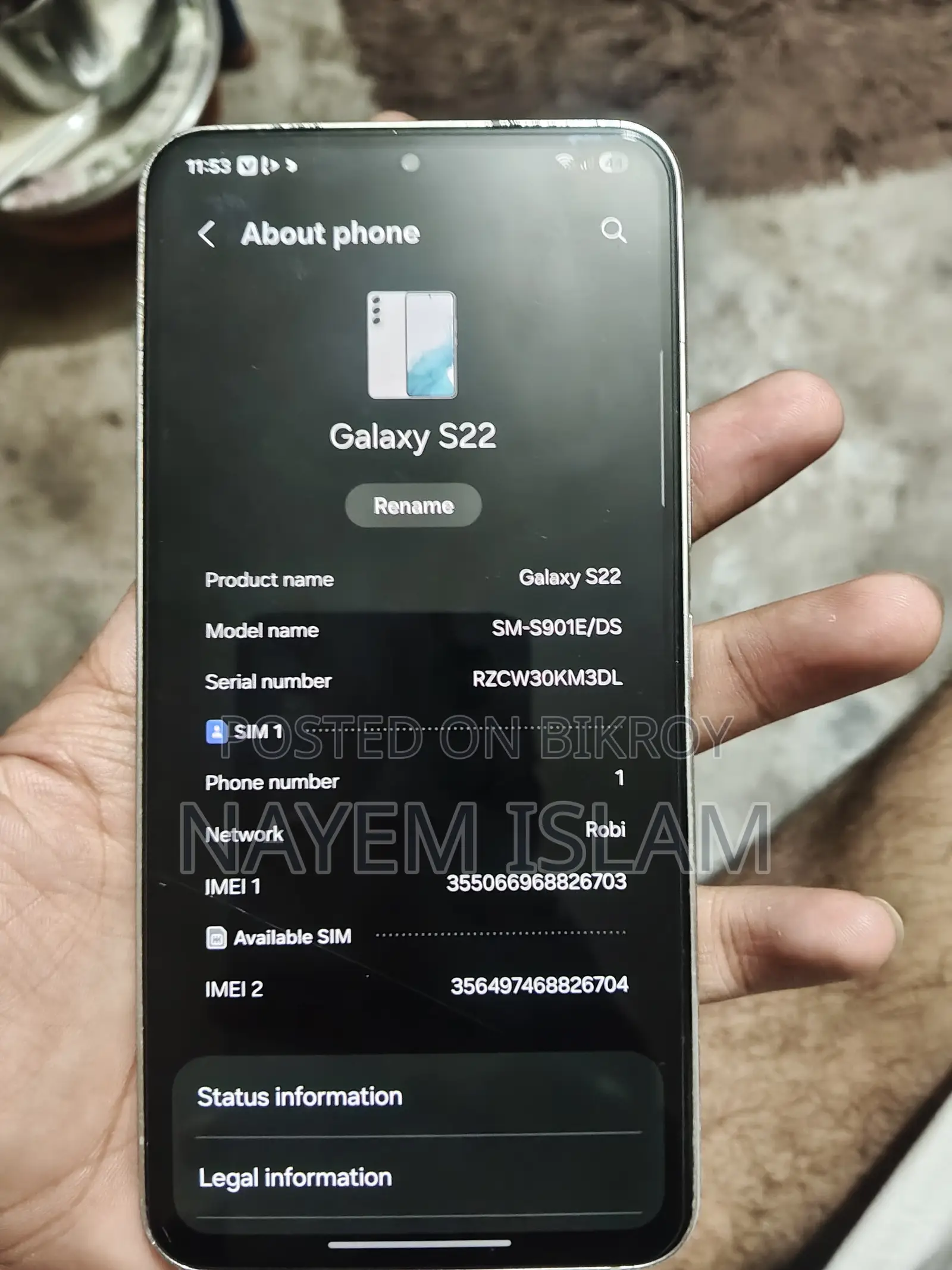 Samsung Galaxy S22 8 128 (Used)