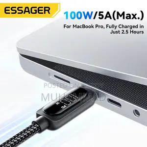 Essager 3 Meter Type C 100w Cable With Digital Wattmeter Display