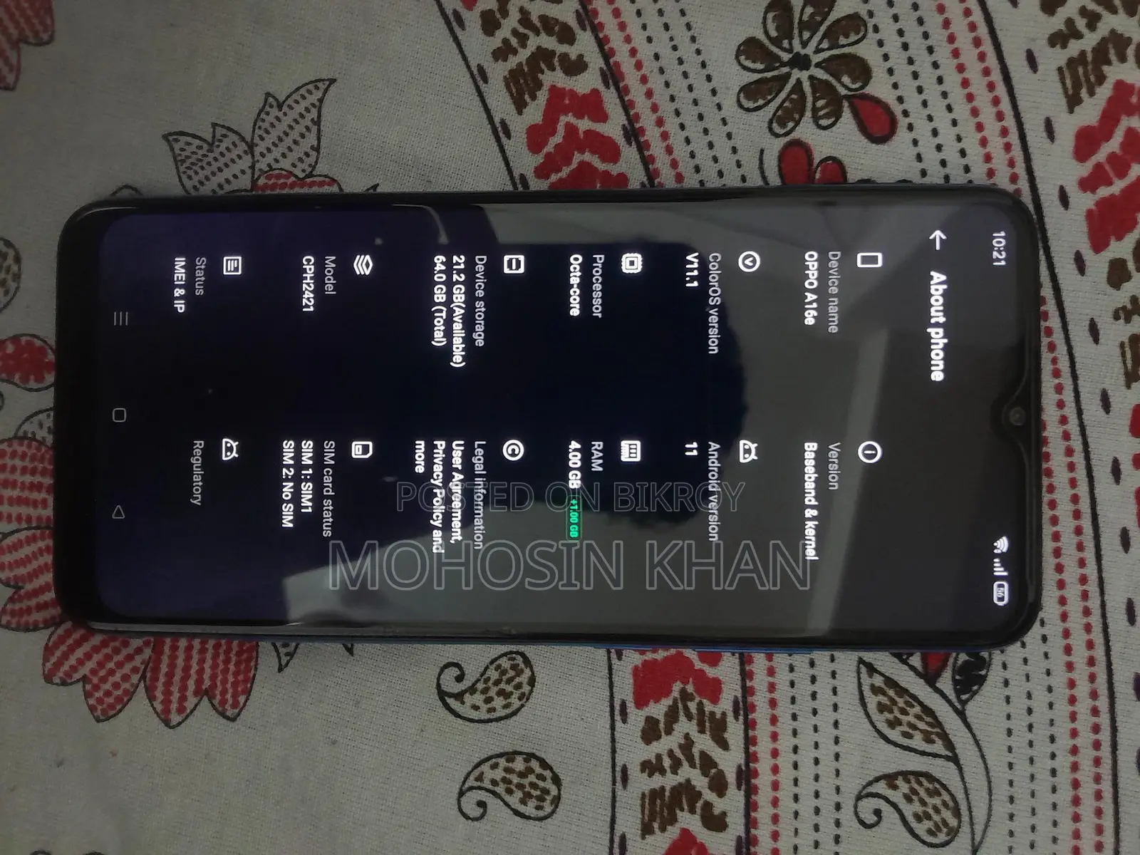 OPPO A16e . (Used)