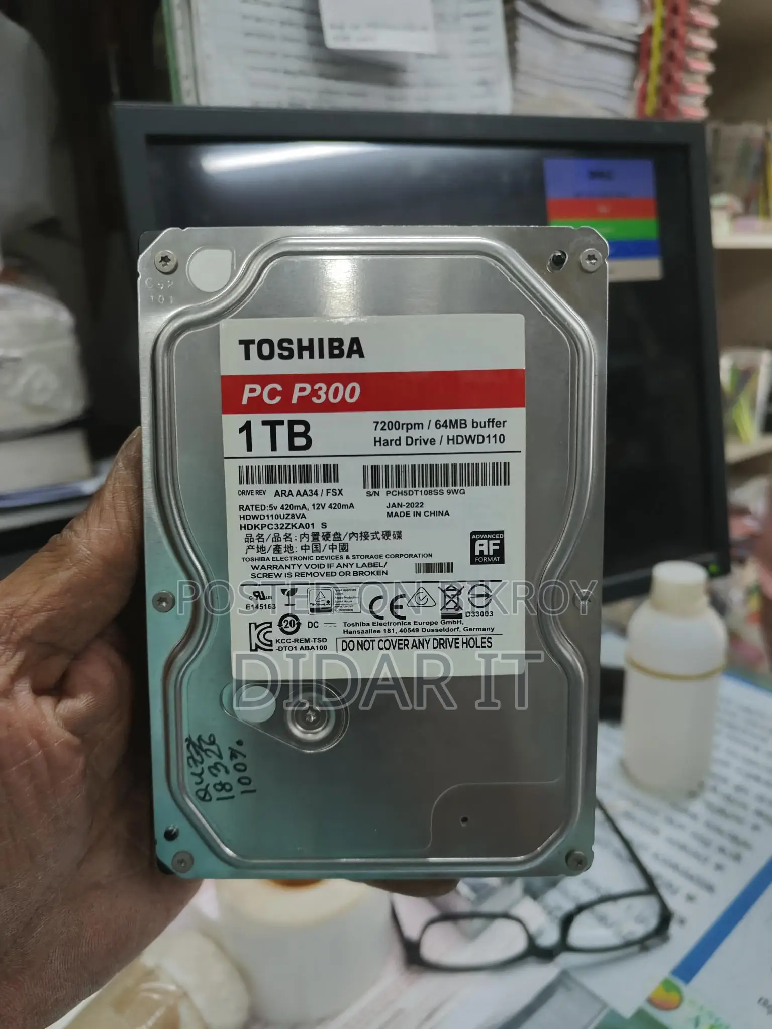 🚀 Toshiba 1TB Hard Drive for sale with 100% health and performance!