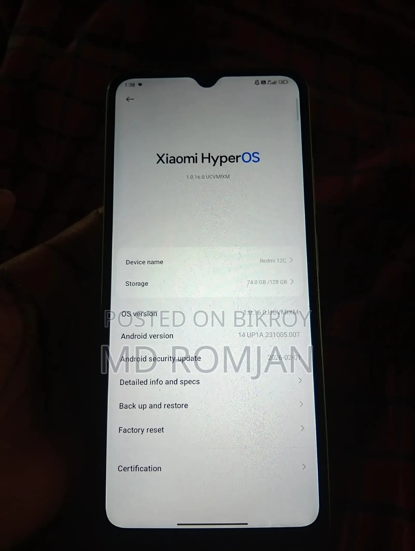 Xiaomi Redmi 12 c (Used)