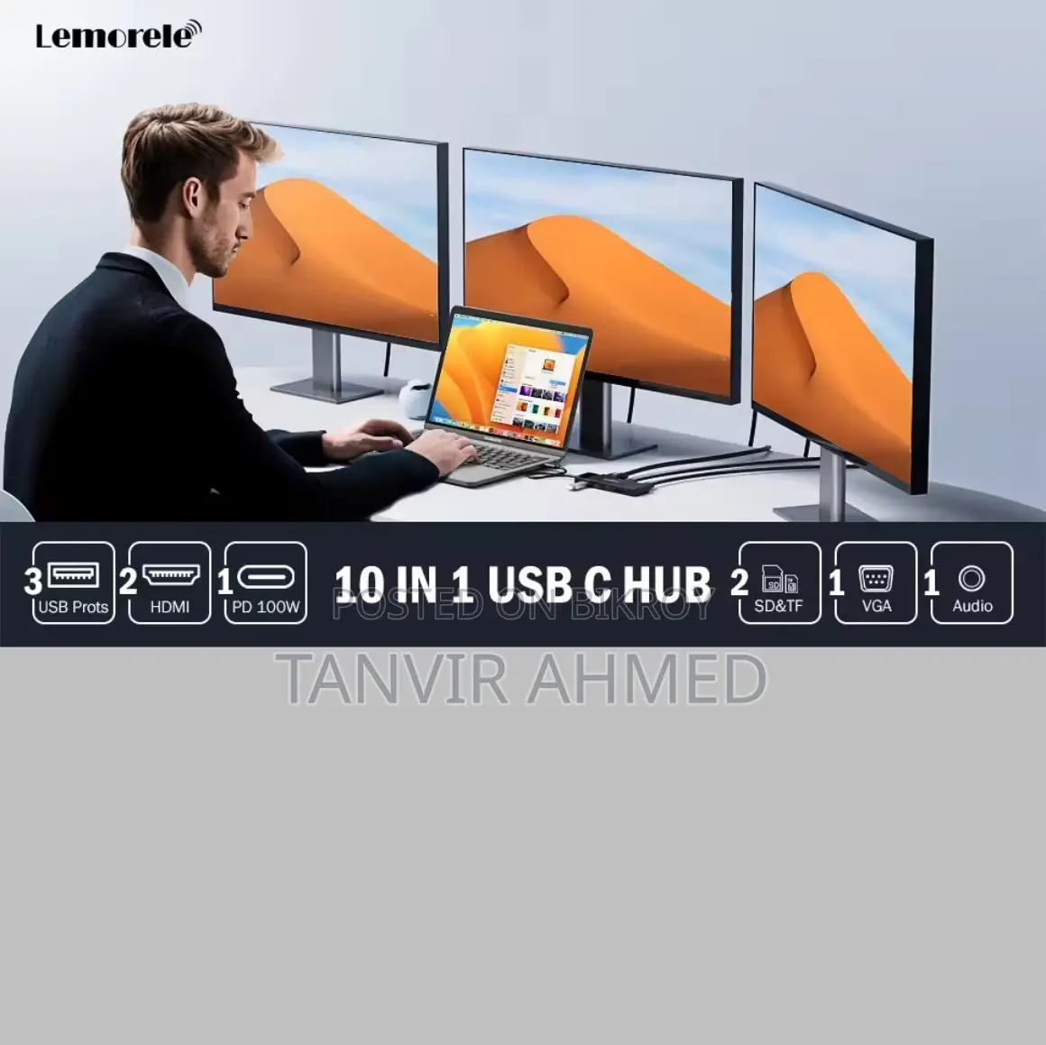 Lemorele USB C Docking Station for Laptop