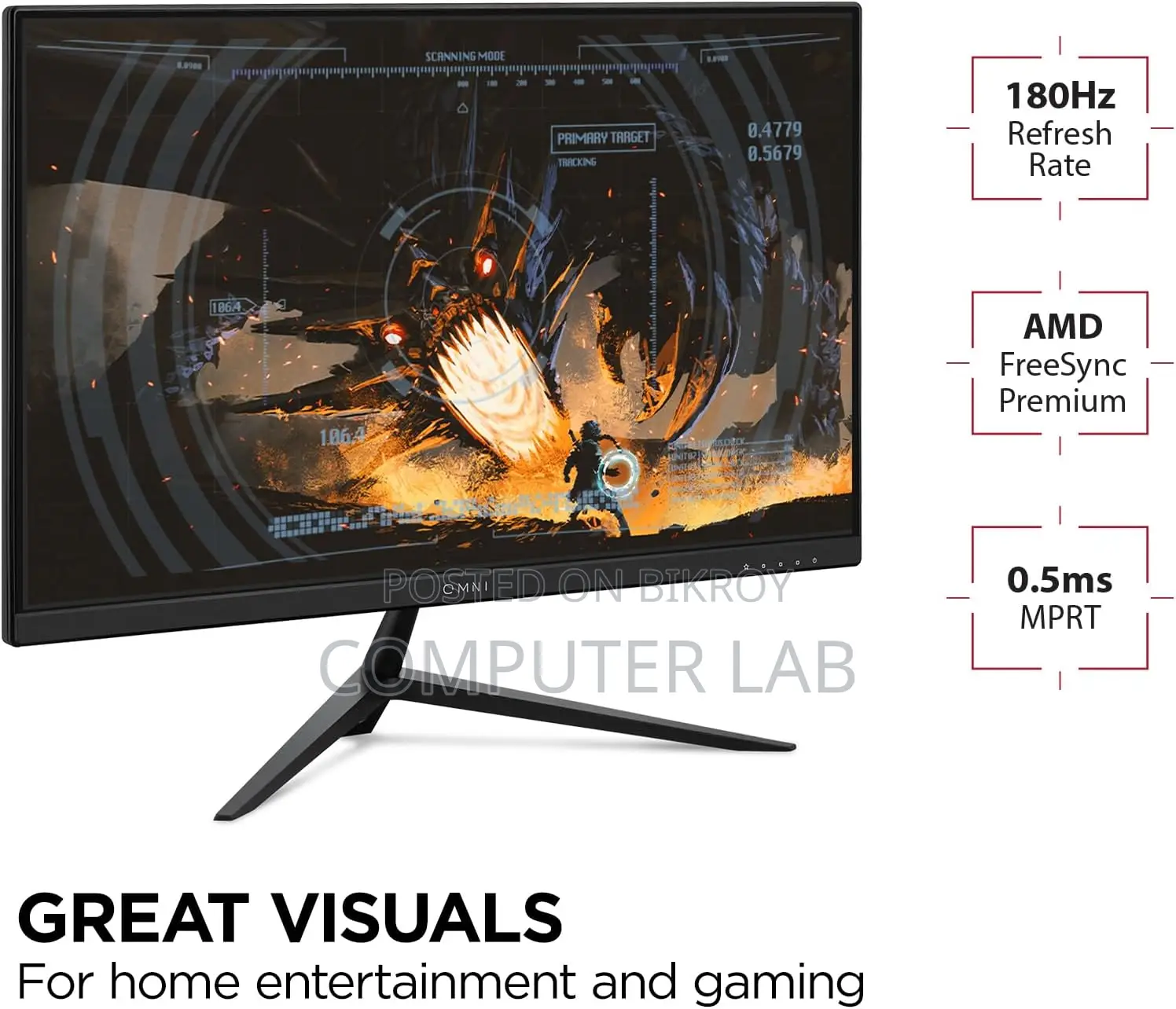 New Viewsonic Omni Vx2428 24” 180hz Fast IPS Gaming Monitor with 1-Year Warranty