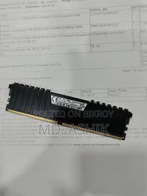 Team Vulcan and Corsair 16GB 3200MHz RAM
