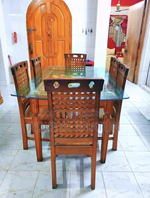 6-Chair Dining Table Made of Chittagong Teak Wood