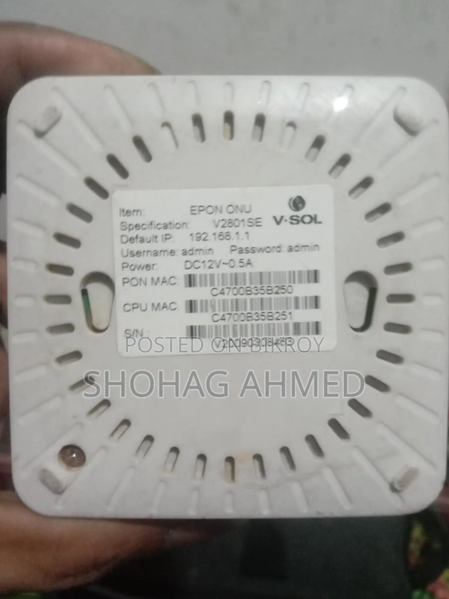 V-sol ONU Model-v2801se