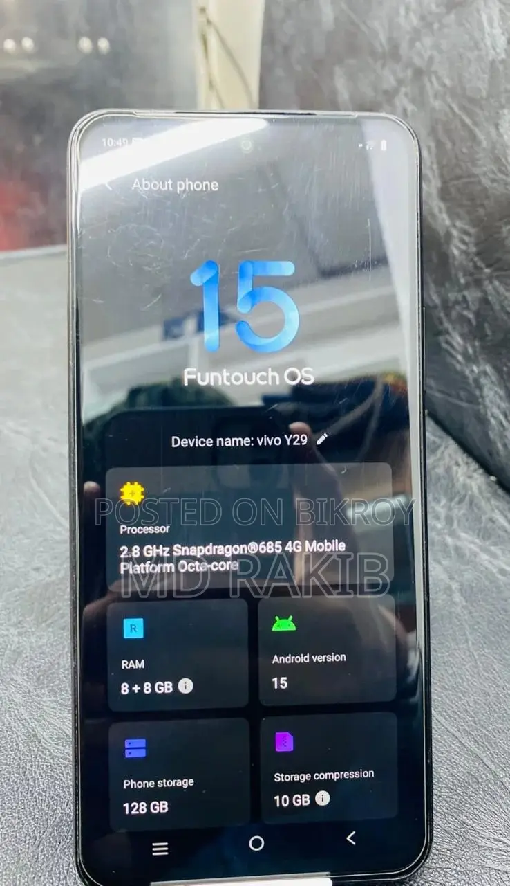 Vivo Y29 ৮+৮রেম ১২৮ রোম (Used)