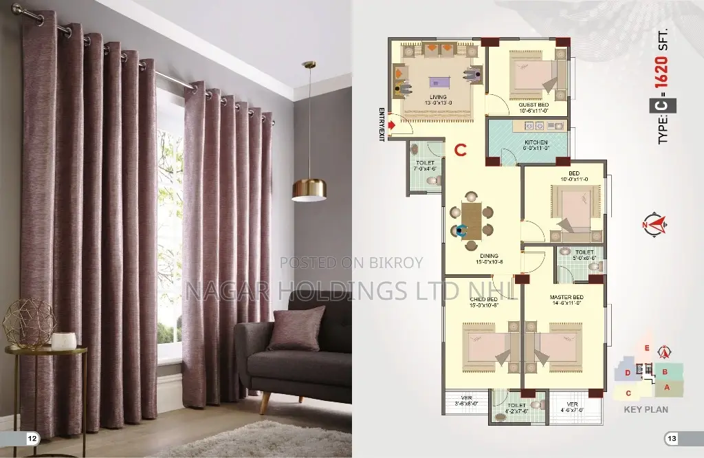 A Vibrant 1620 Sft Ready Apartment for sale near (Haji Camp) in Ashkona