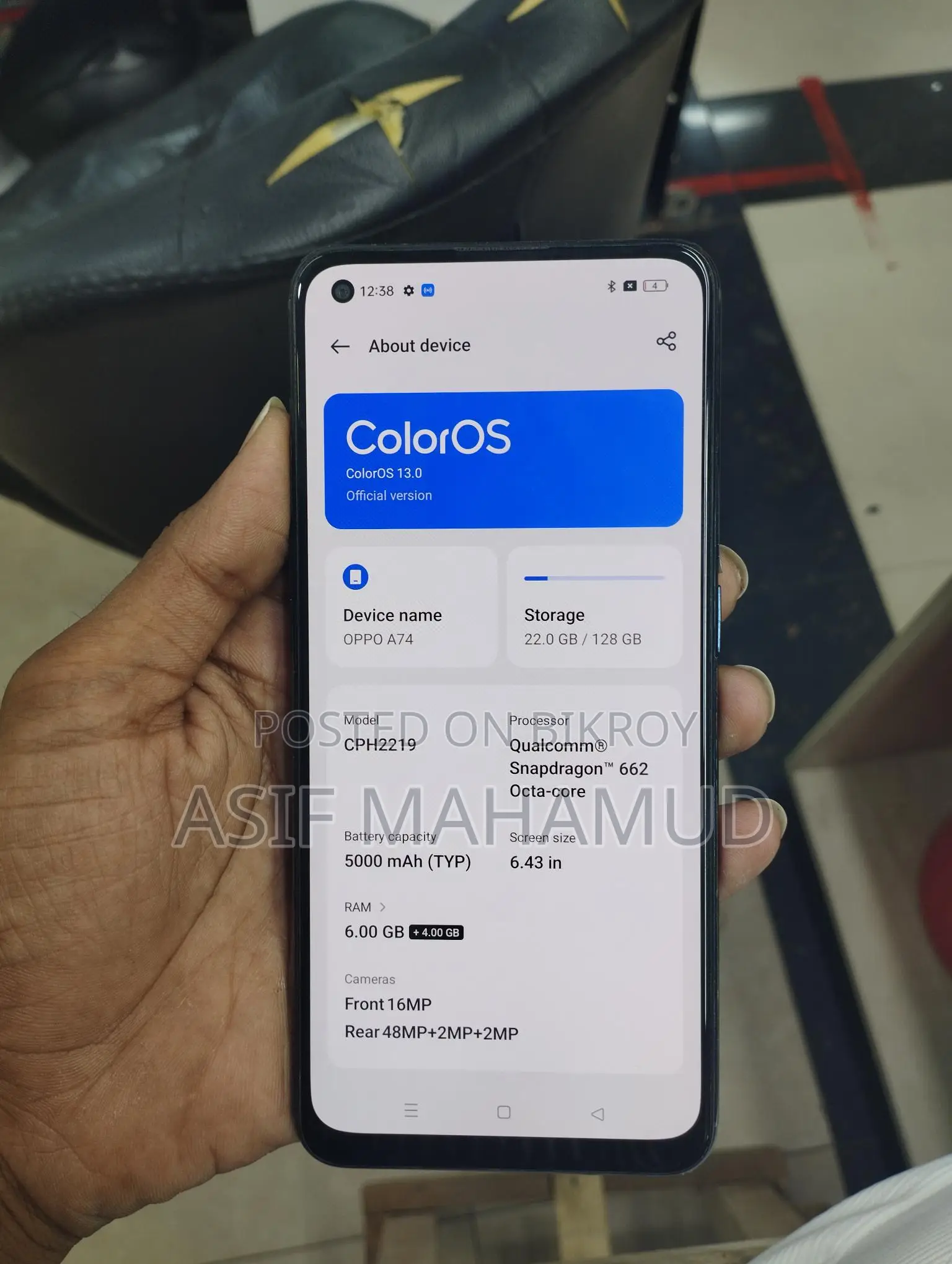 OPPO A74 5g 6+128 (Used)