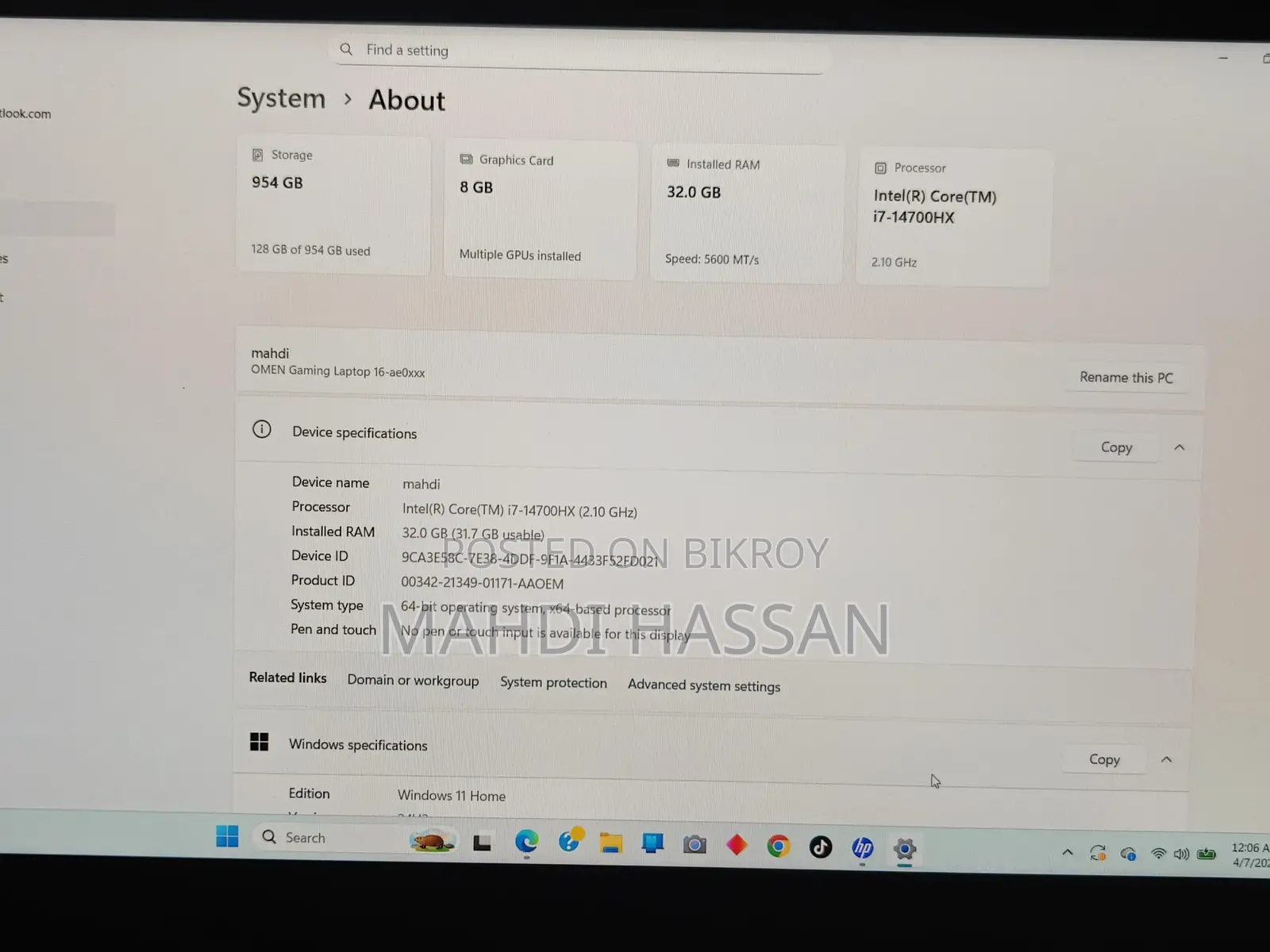 HP OMEN 16.1” FHD 165Hz Laptop