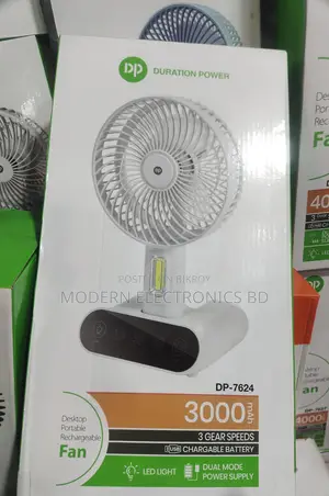 Desktop Touch Led Rechargeable Fan