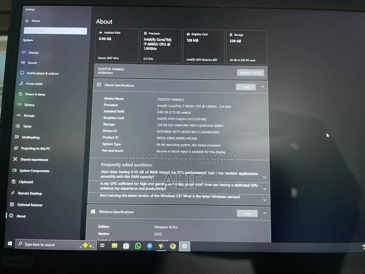Thinkpad X390 Core-i7 8th Gen