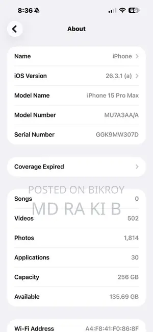 Apple iPhone 15 pro max (Used)