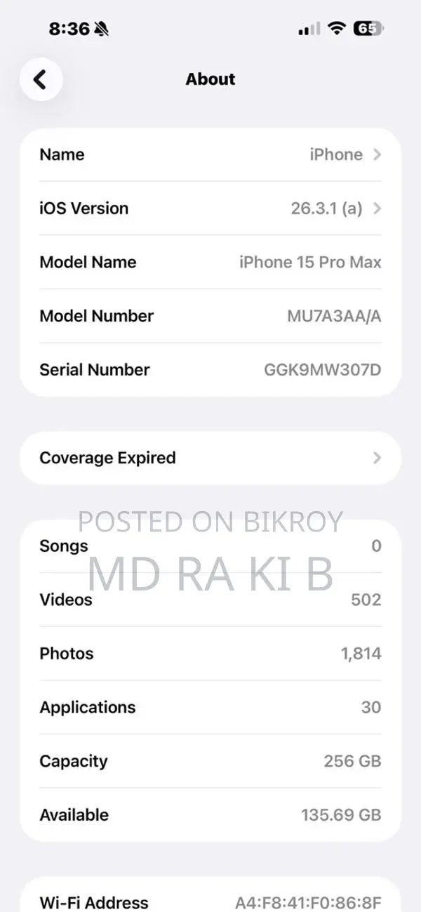 Apple iPhone 15 pro max (Used)