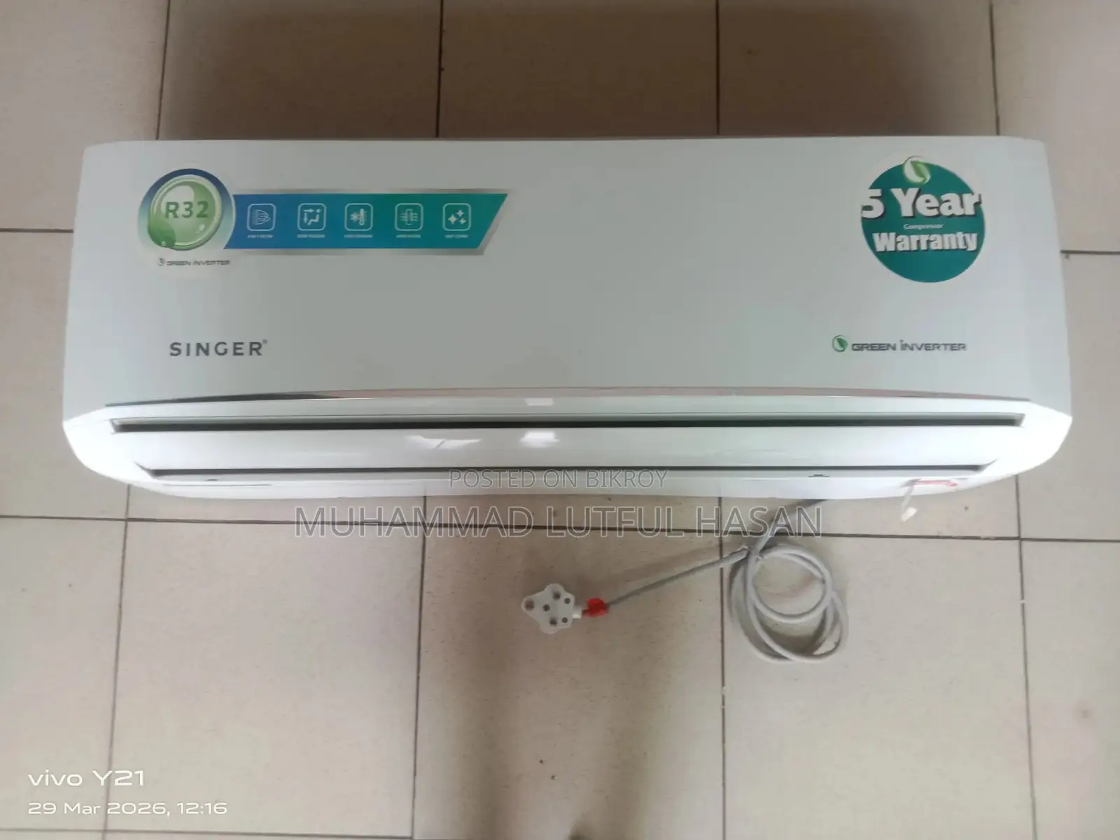 Singer Split Air Conditioner 1.5 Ton
