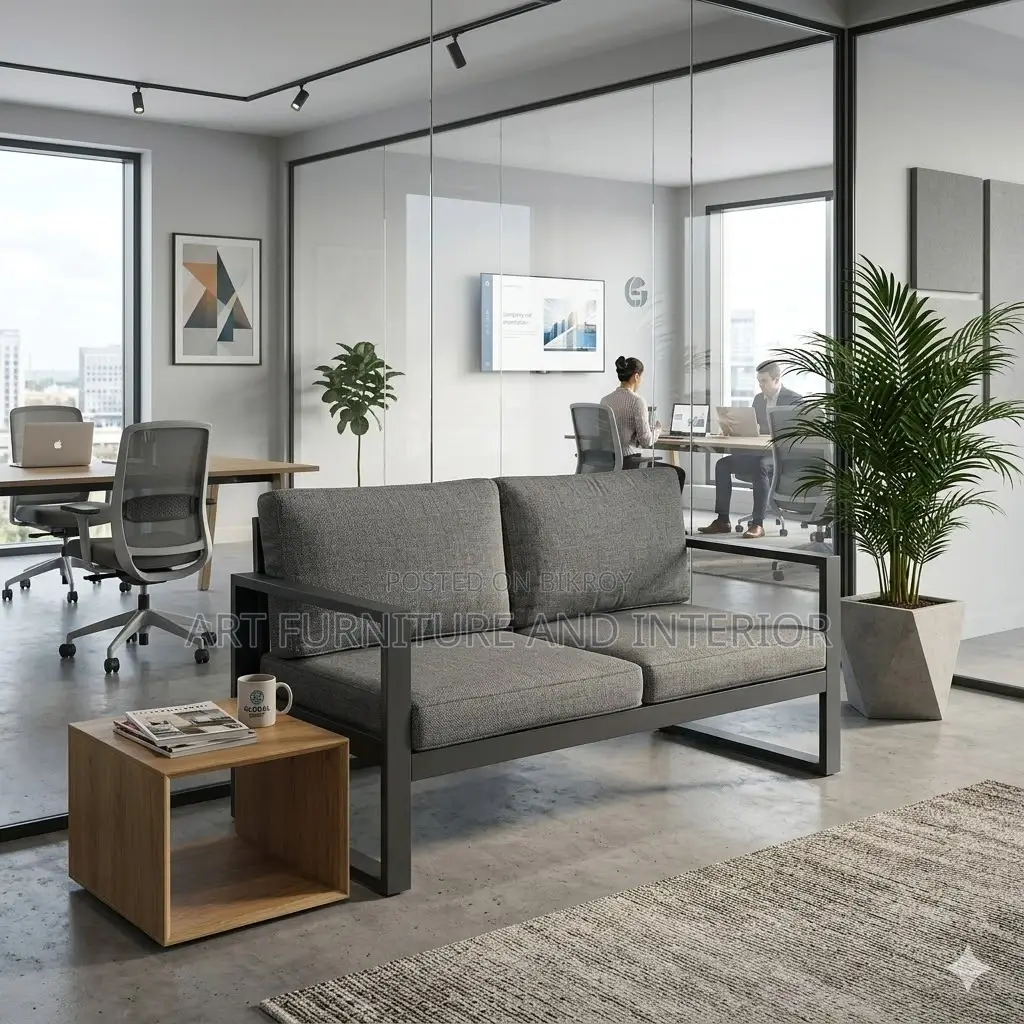 Two Seater Iron Sofa - 03 ( Long Durable Modern Office )