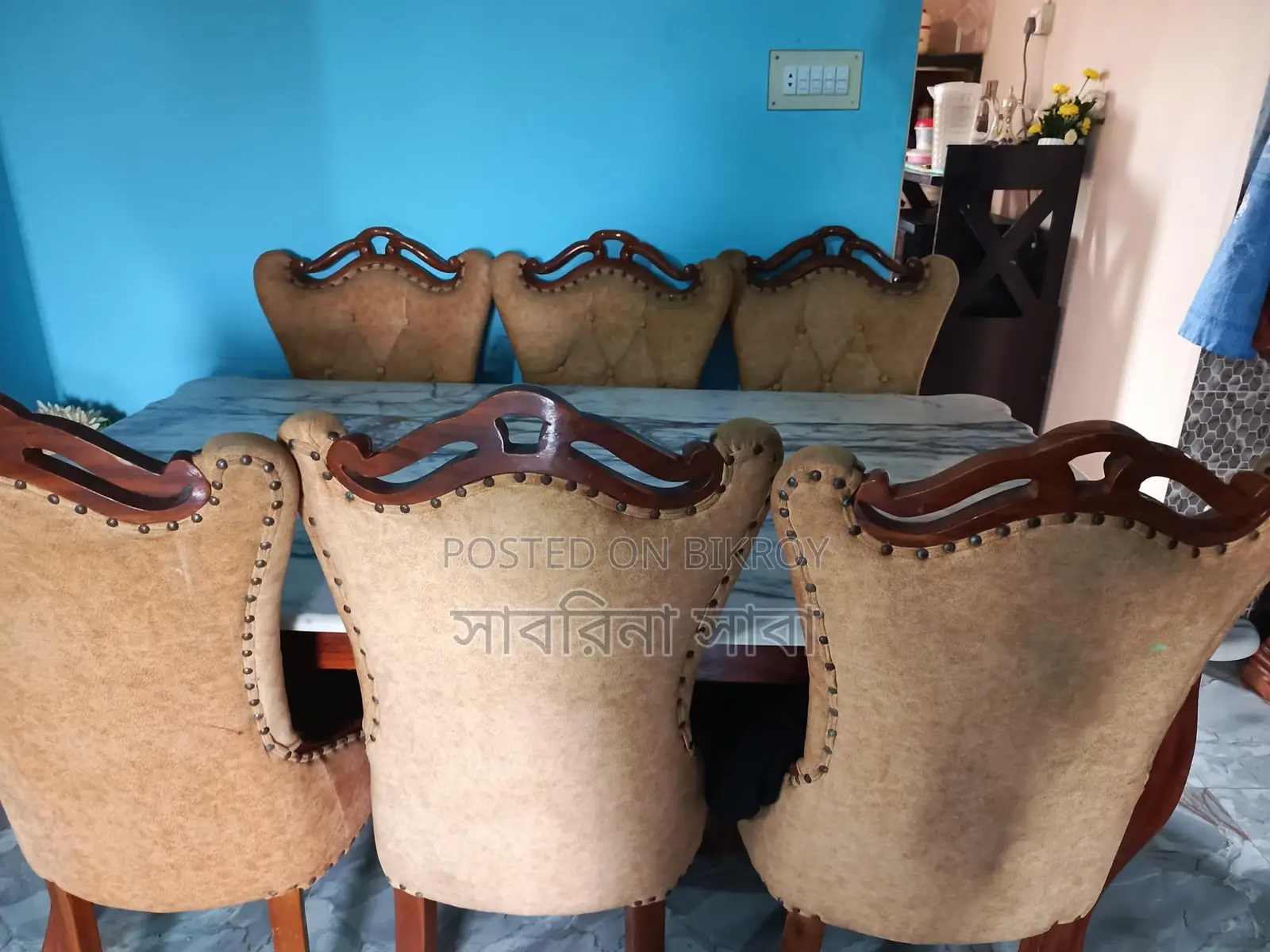 র্বেল ডাইনিং টেবিল ৬ চেয়ারসহ