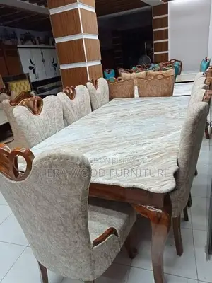 6-Chair Dining Set with Marble Top