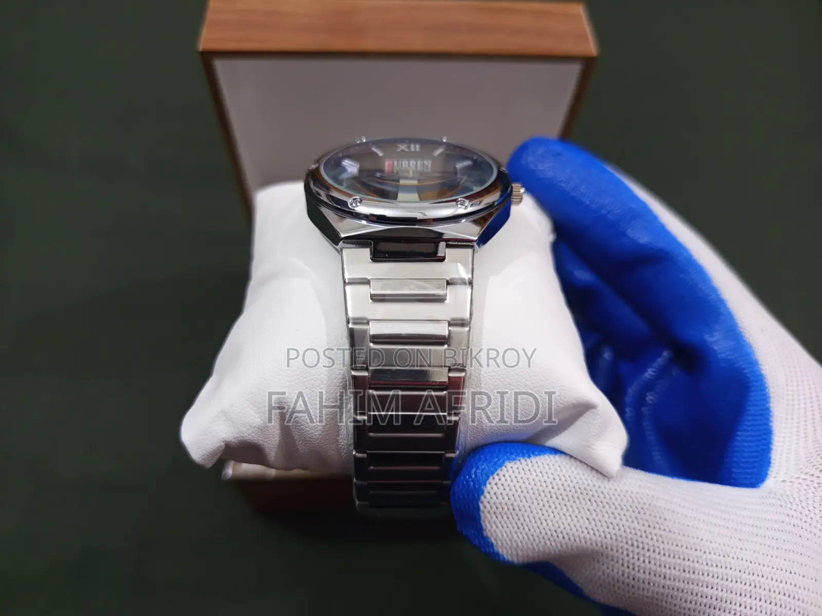 Curren Luxury Blue Dial Watch With Box