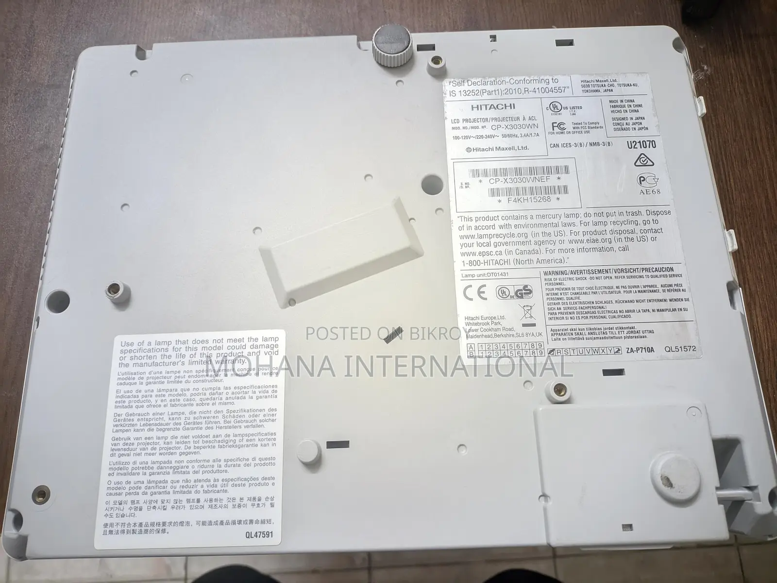 Hitachi Cp X3030wn Projector 3200 Lumens