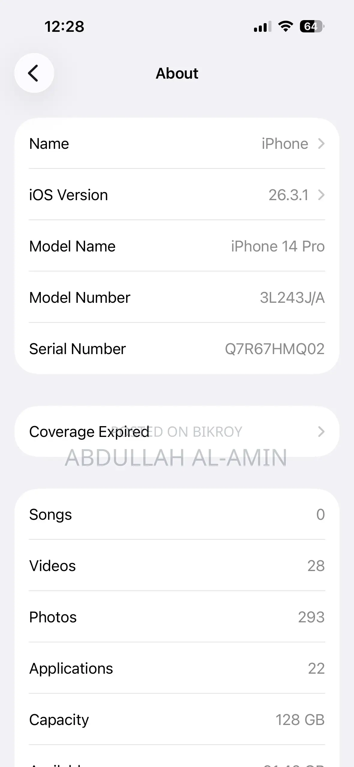 Apple iPhone 14 Pro . (Used)