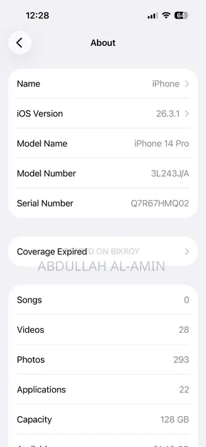 Apple iPhone 14 Pro . (Used)