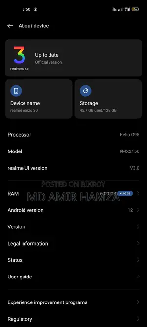 Realme Narzo 30 Display Changed (Used)