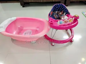 Kid's walker, bathtub, and mini table combo for sale!