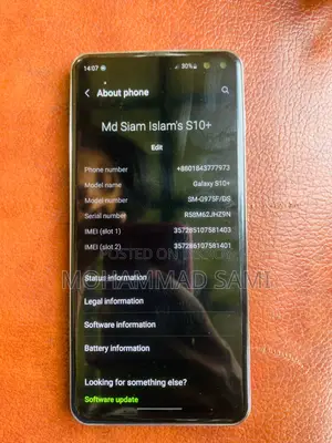 Samsung Galaxy S10 Plus Good Condison (Used)