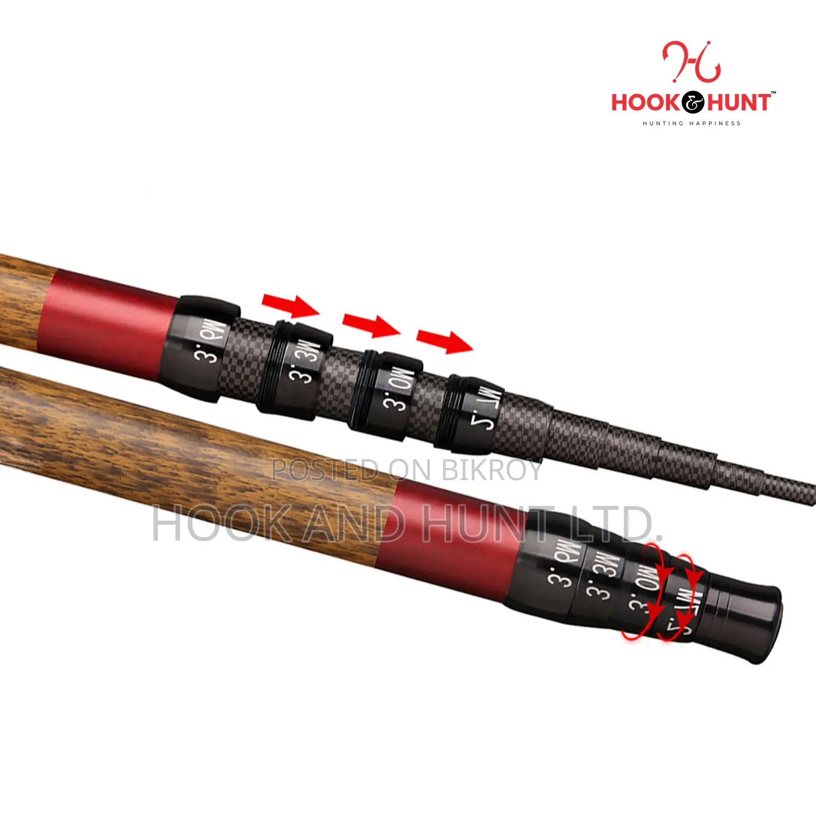 Carbon Stream Fishing Rod 12–18ft Hard | Hook Hunt