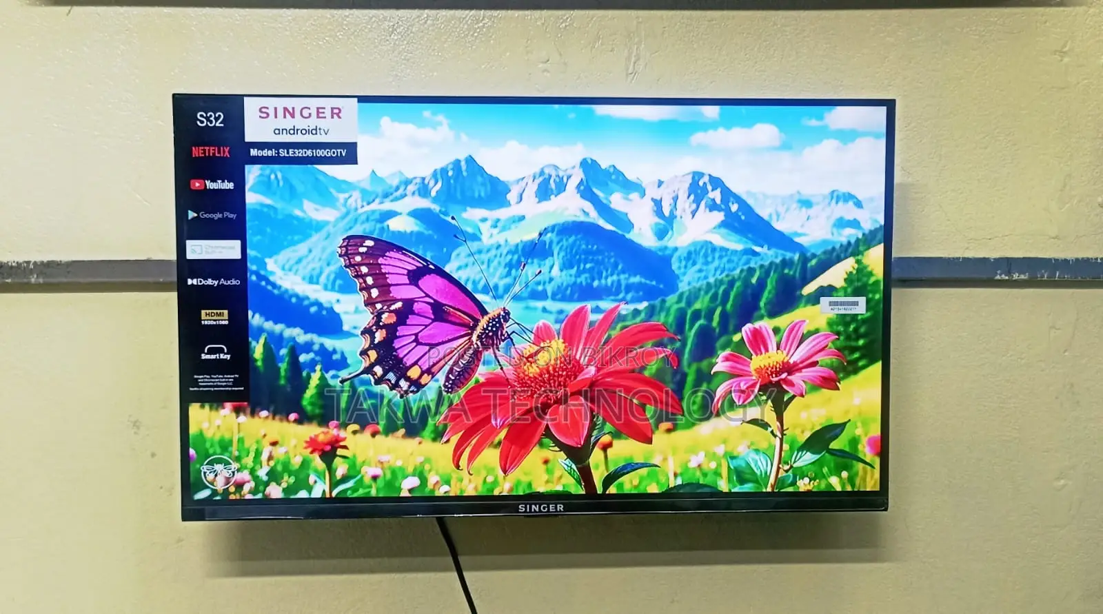 SINGER-32" Inch Android Frameless Voice Control TV