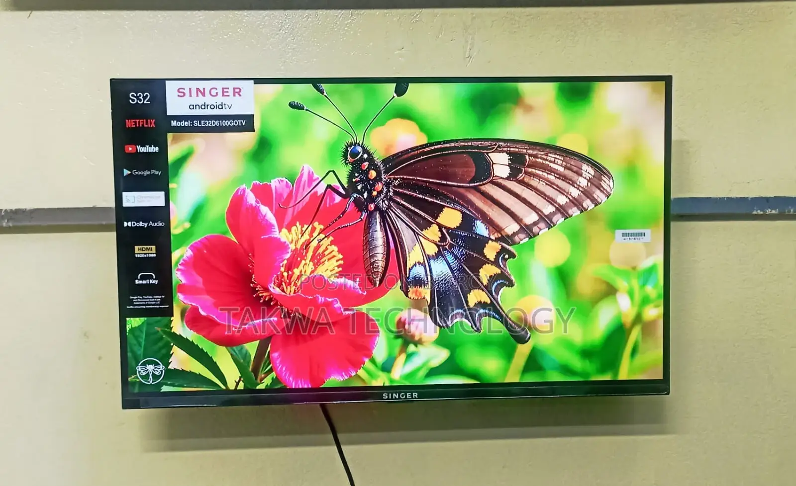 SINGER-32" Inch Android Frameless Voice Control TV