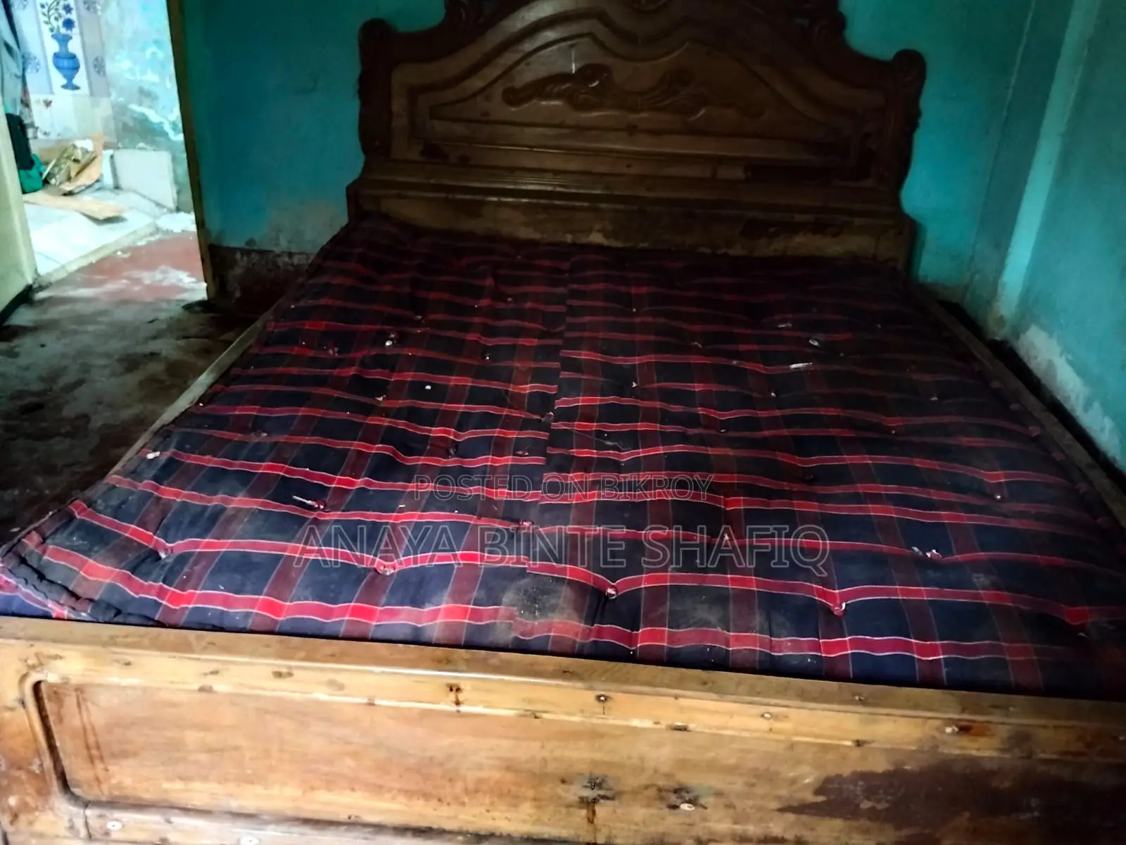 Two high-quality, sturdy wooden beds for sale.