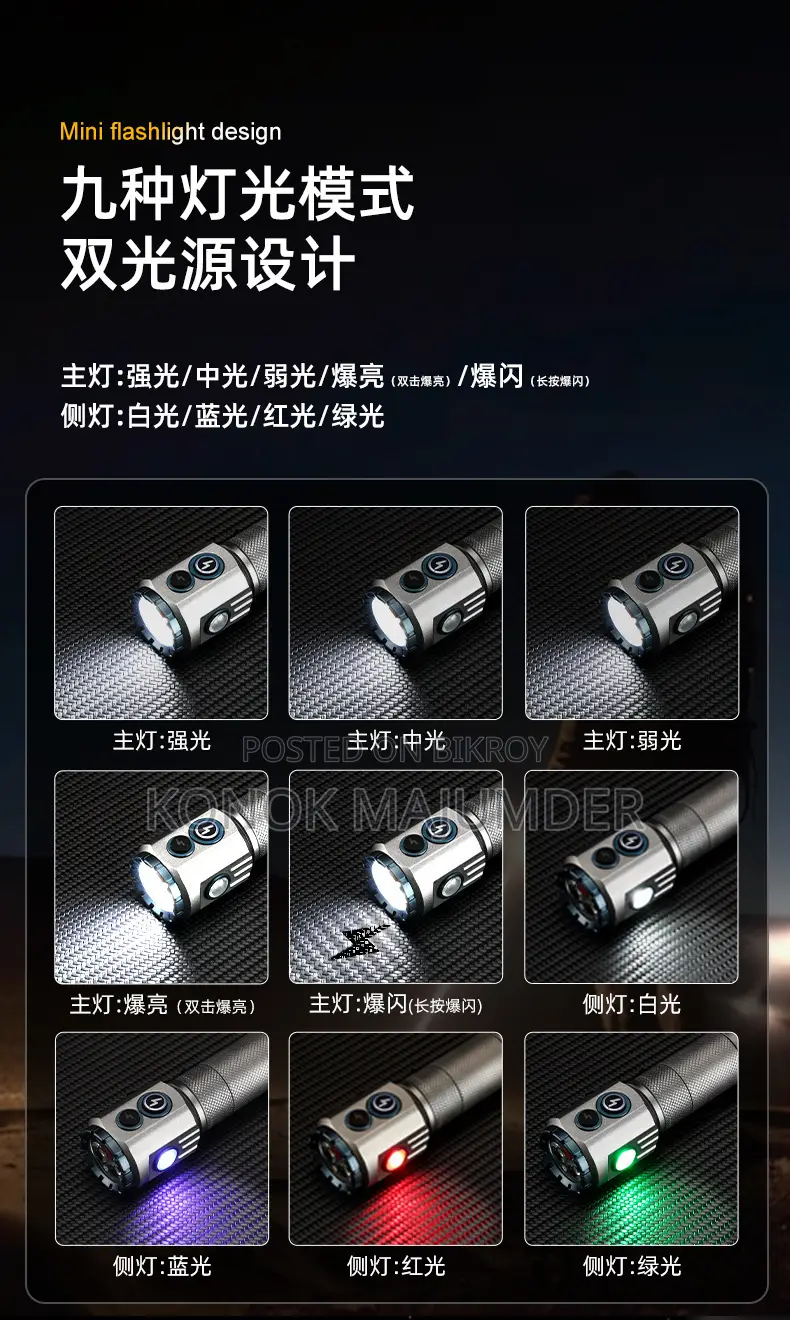 Silver Fox Three-Eyed Monster Flashlight with Magnet