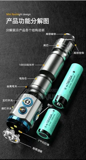 Silver Fox Three-Eyed Monster Flashlight with Magnet