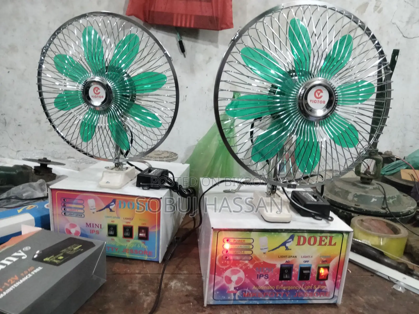 12 ভোল্ট চার্জার ফ্যান। 6-8 ঘন্টা ব্যাটারি ব্যাকআপ।