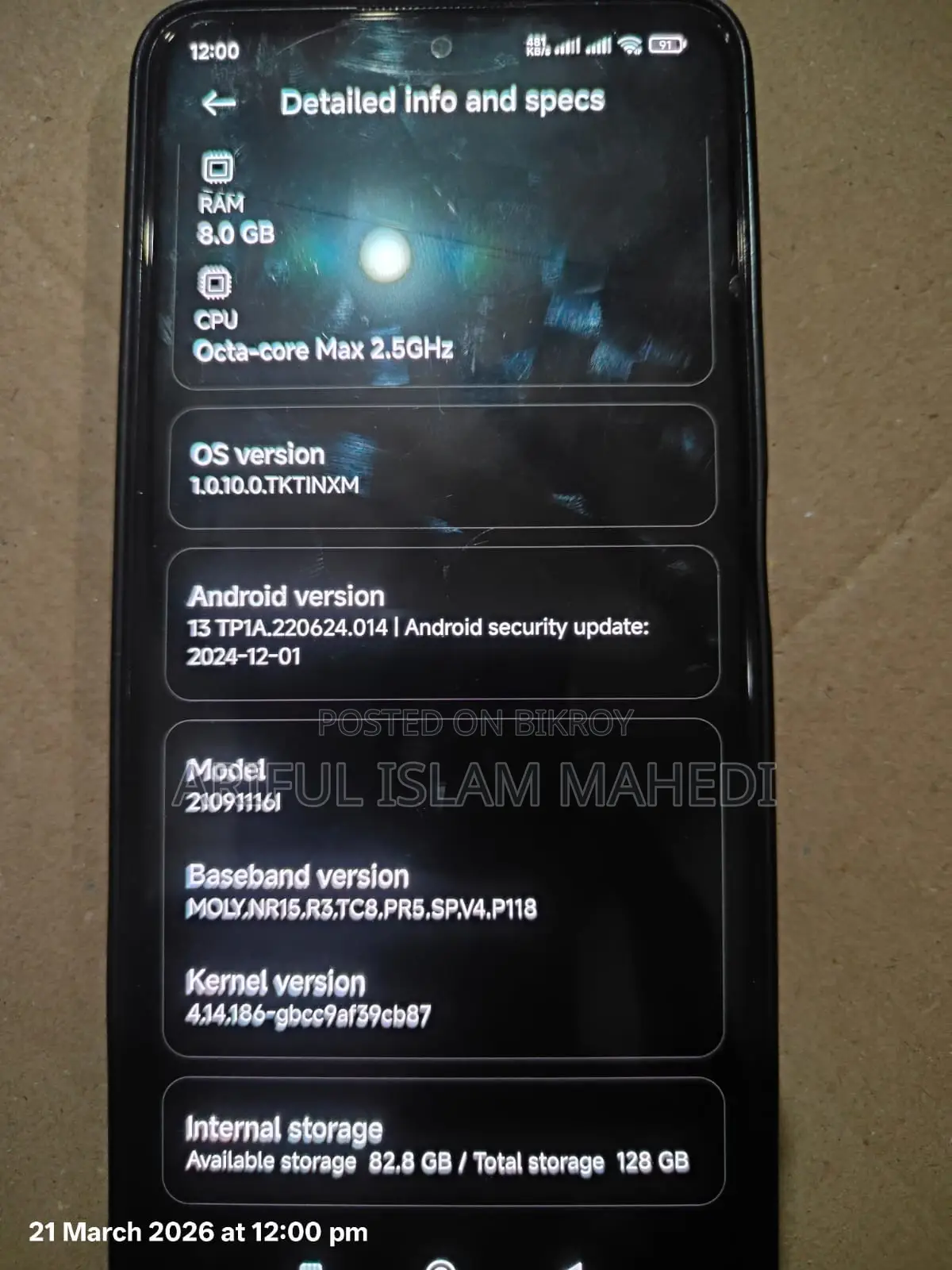 Xiaomi 11 i . (Used)