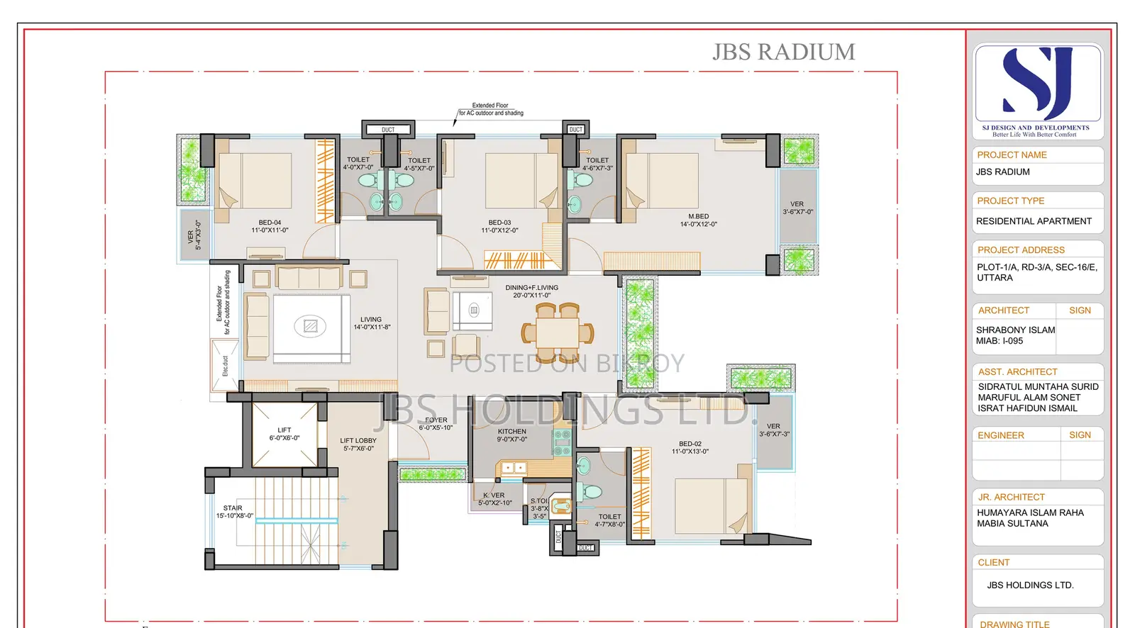 4-bedroom Apartment in Uttara for sale