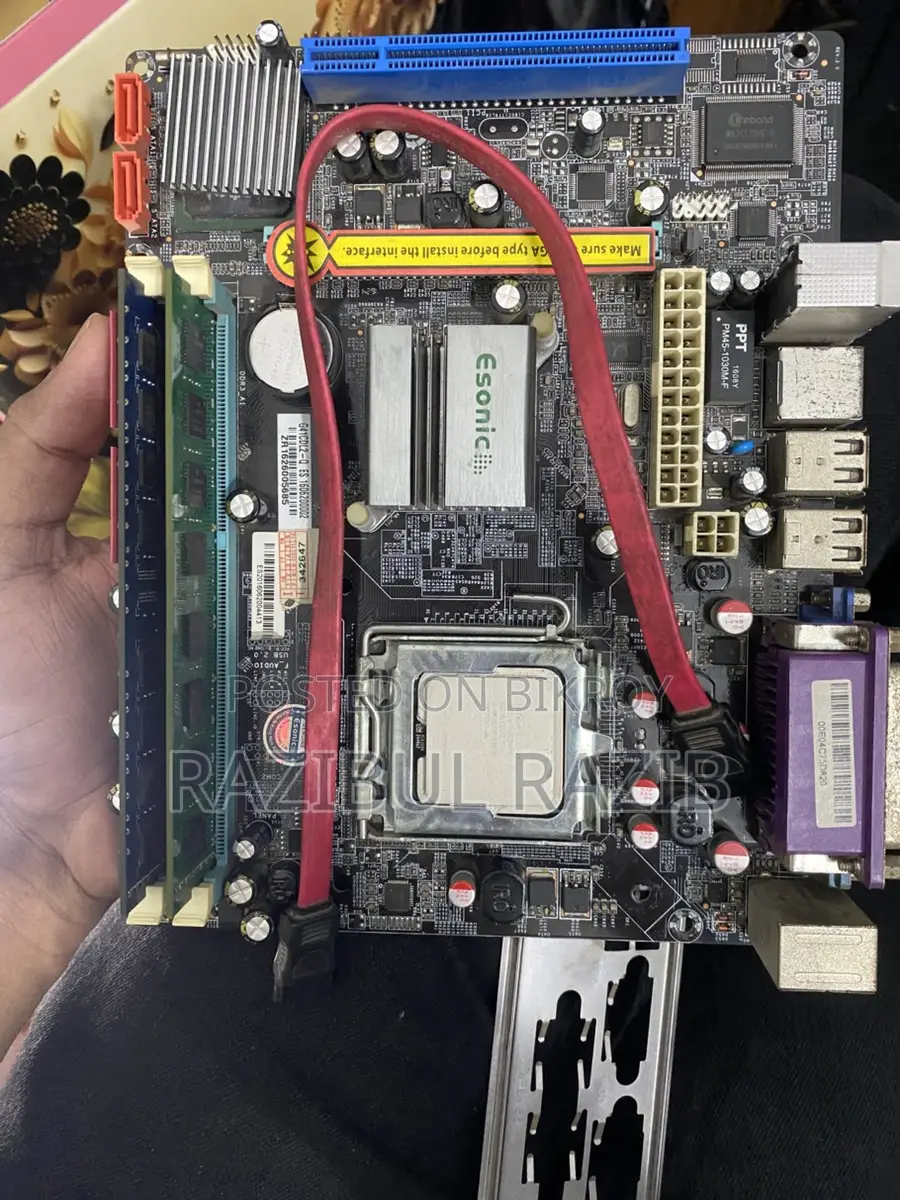 Full Ok Esonic G41 Board, DDR3 2GB RAM with Dual Core Processor