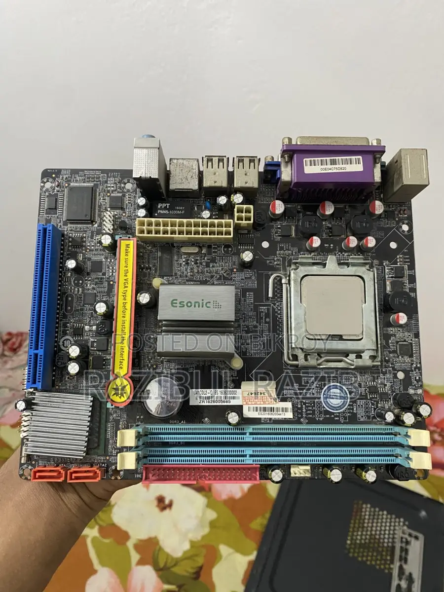 Full Ok Esonic G41 Board, DDR3 2GB RAM with Dual Core Processor