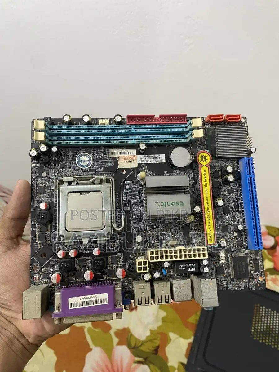 Full Ok Esonic G41 Board, DDR3 2GB RAM with Dual Core Processor