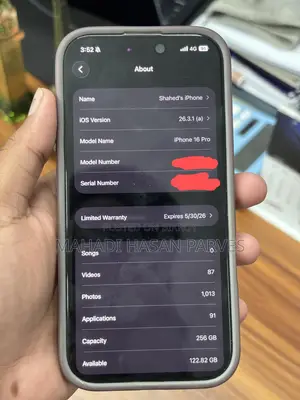 Apple iPhone 16 Pro 256gb Bh 100% (Used)