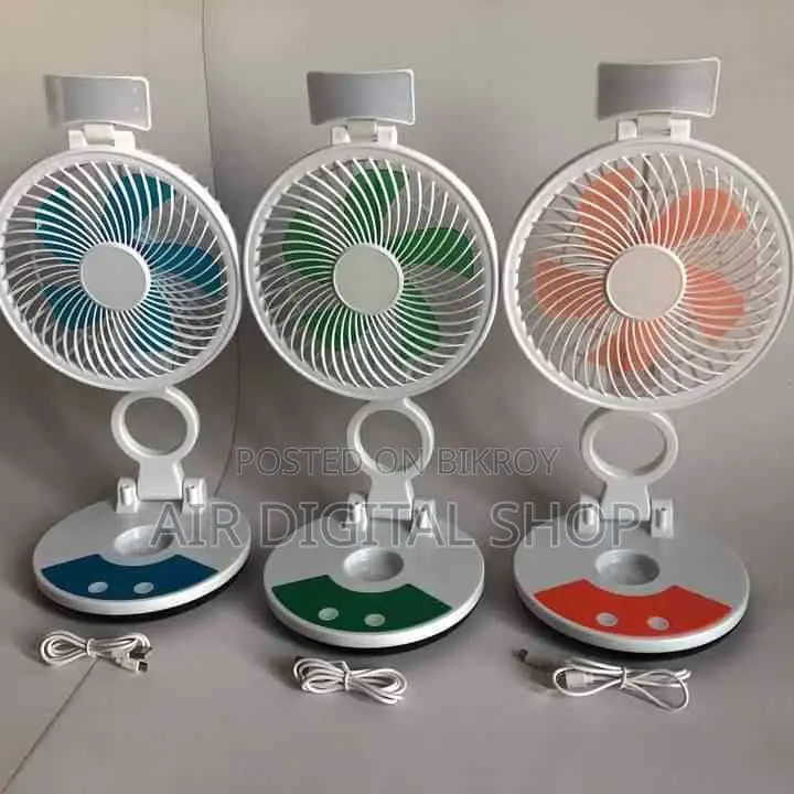 Beat the Heat! ZT-329 Rechargeable Folding Fan with LED Light
