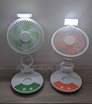 Beat the Heat! ZT-329 Rechargeable Folding Fan with LED Light