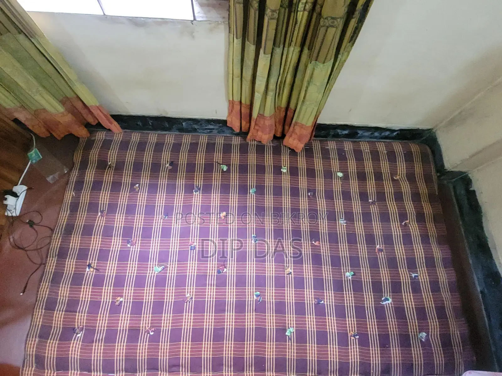 Mattress, 4 feet by 7 feet.