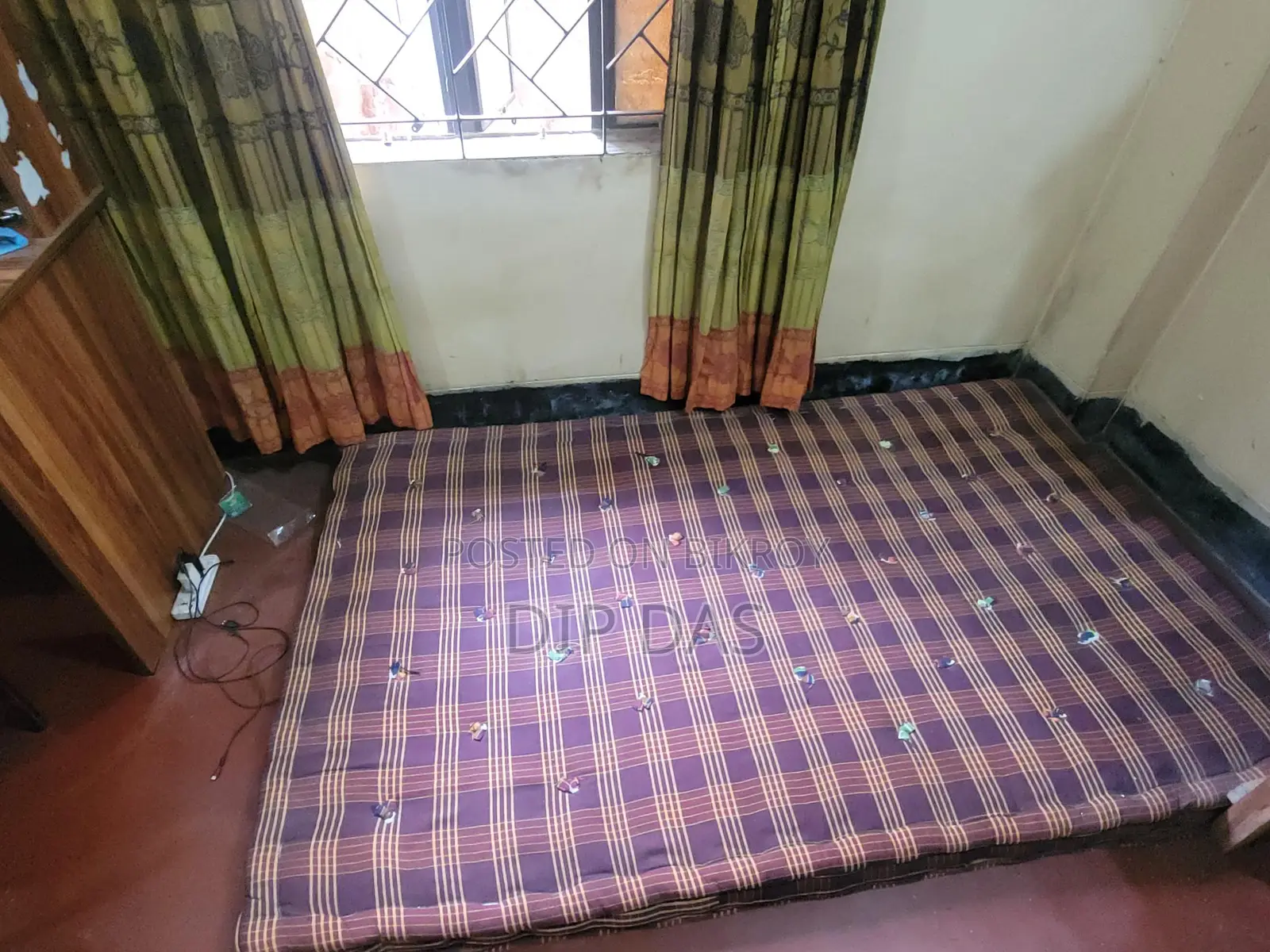 Mattress, 4 feet by 7 feet.