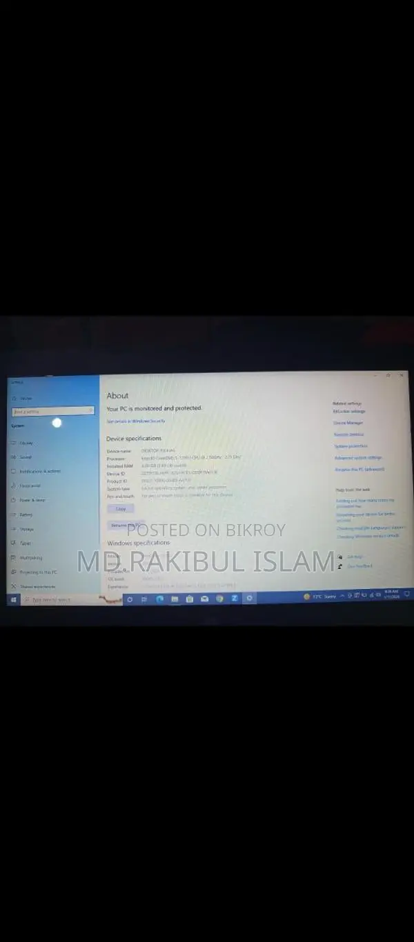 Hp Core I5, 7th Gen, RAM 4 GB, SSD 1T