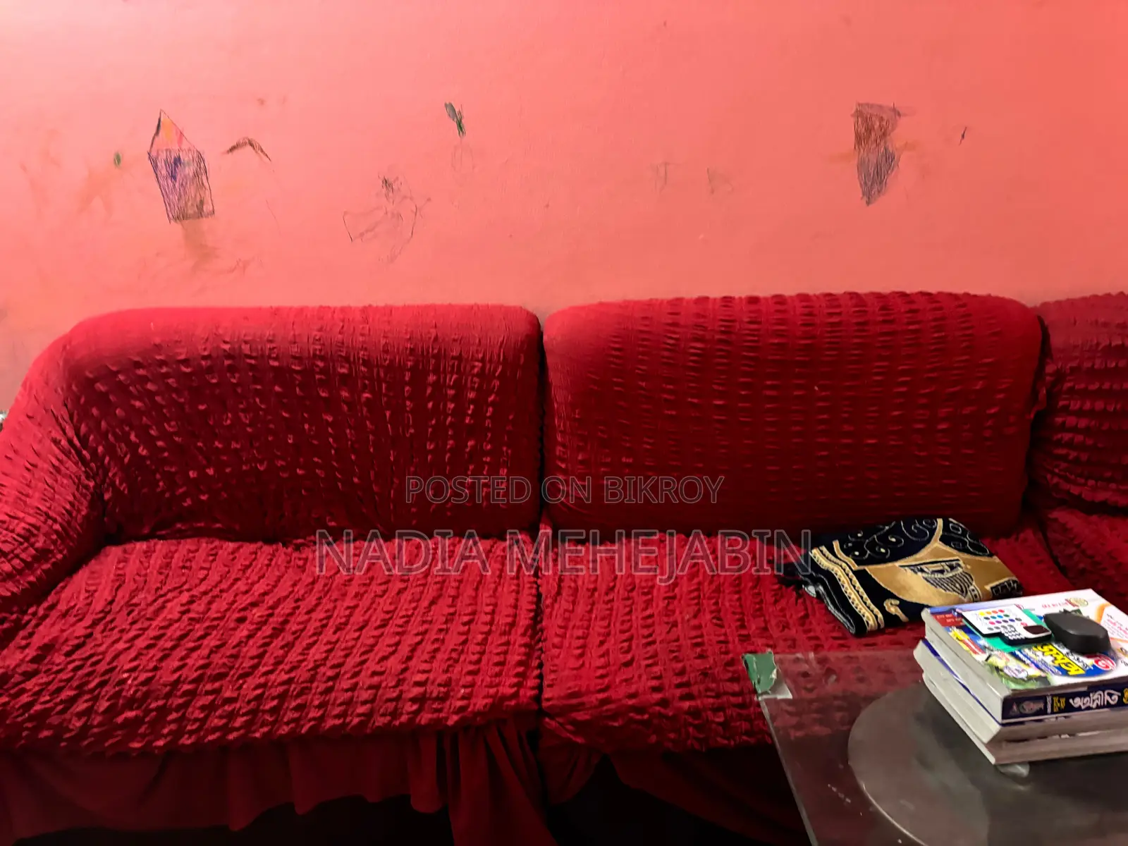 ৬ সিটের কর্নার সোফা কভারসহ